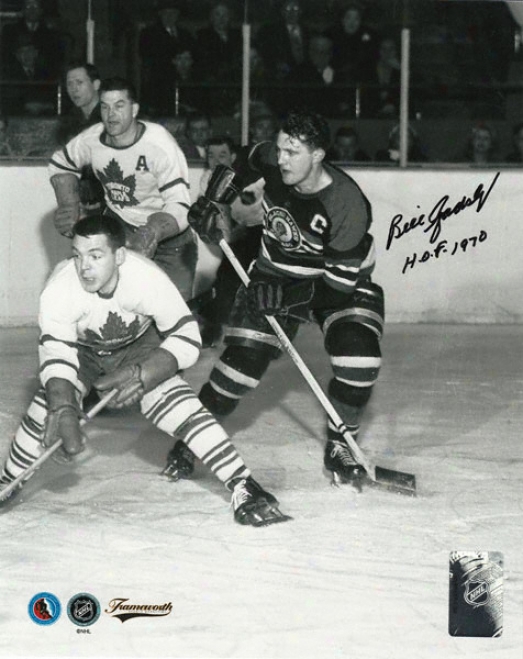 Bill Gadsby Chicago Blackhawks Autographed 8x10 Photograph With Hof '70 Inscription