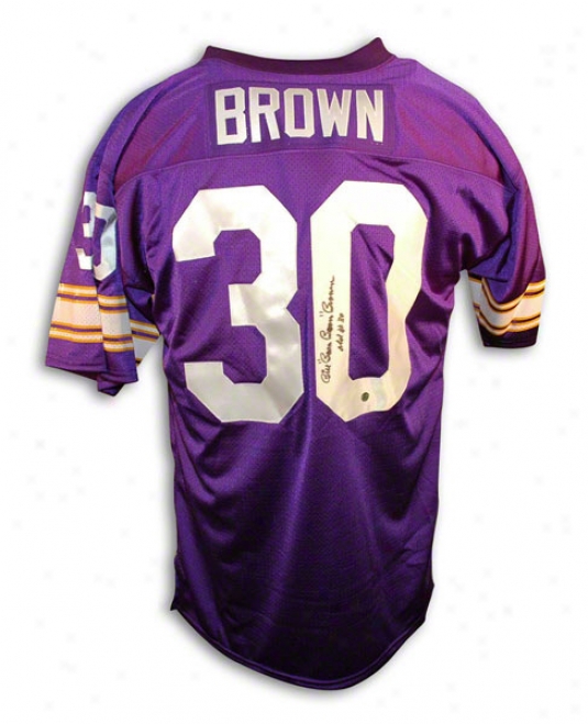 Bill &quotboom Boom&quot Brown Autographed Minnesota Vikings Throwback Jersey Inscribed &quotold # 30&quot