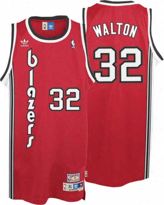 Bill Walton Jersey: Adidas Red Throwback Swingman #32 Portland Trail Blazers Jersey