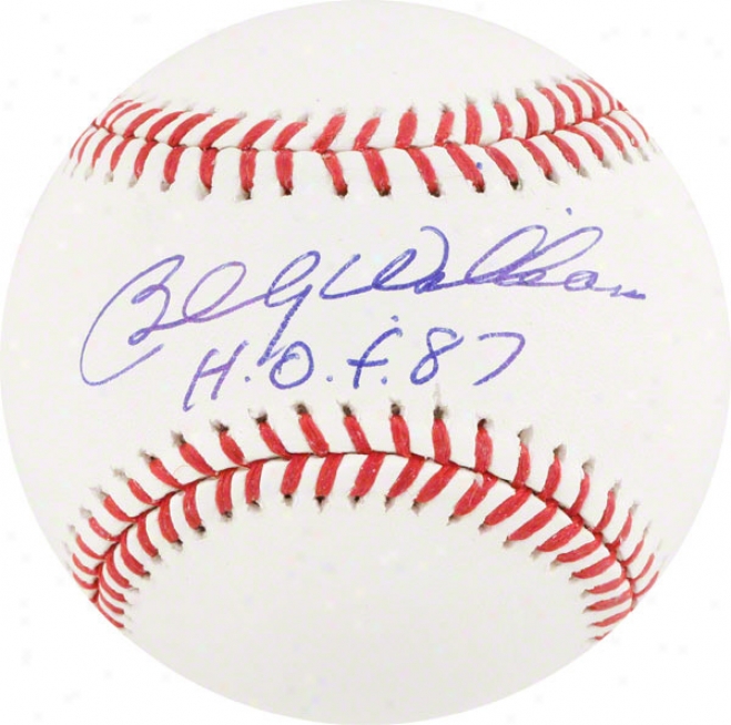 Billy Williams Autographed Baseball  Details: Hof 87 Inscription