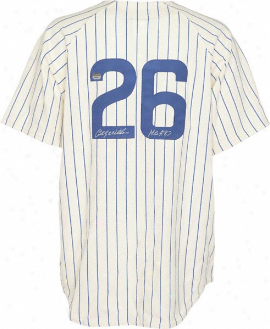 Billy Williams Chicago Cubs Autogrpahed 1969 Home Cooperstown Collection Jersey W/ Inscrjption &quothof 87&quot