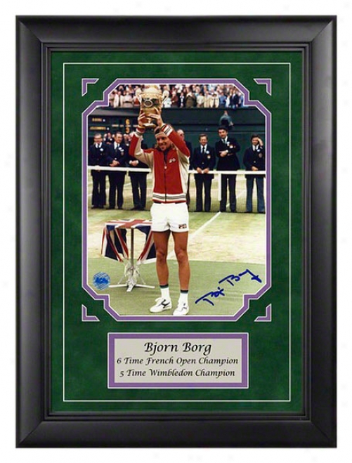 Bjorn Borg Wimbledon Autographed Framed Photograph