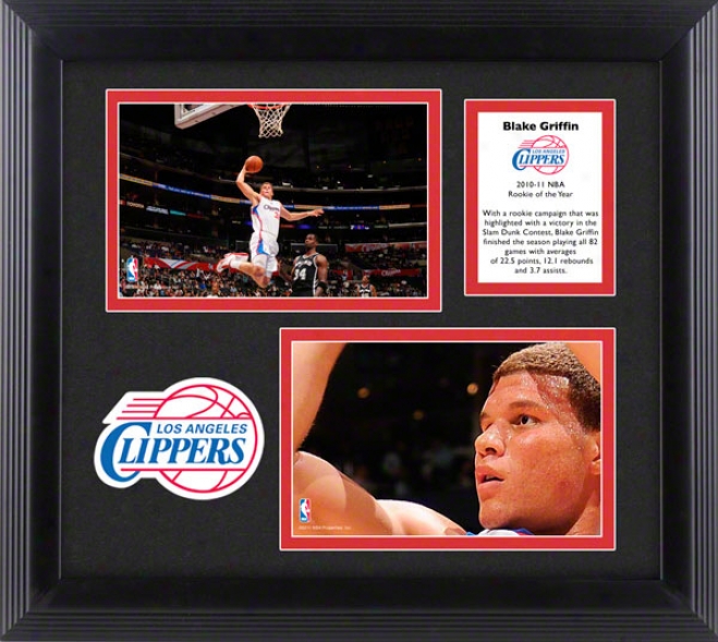 Blake Griffin 2010-2011 Nba Rookie Of The Year Framed Collage  Details: Los Angeles Clippers, 2-photograph