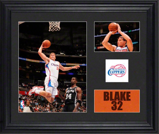 Blake Griffin Framed 2- Photograph Collage  Details: Los Angeles Clippers, Team Logo