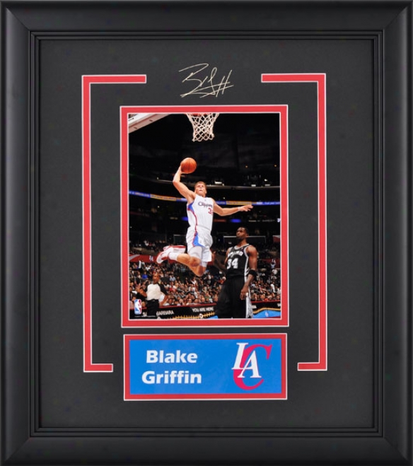 Blake Griffin Los Angeles Clippers Framed 6x8 Photograph Wity Facsimile Signature And Plate