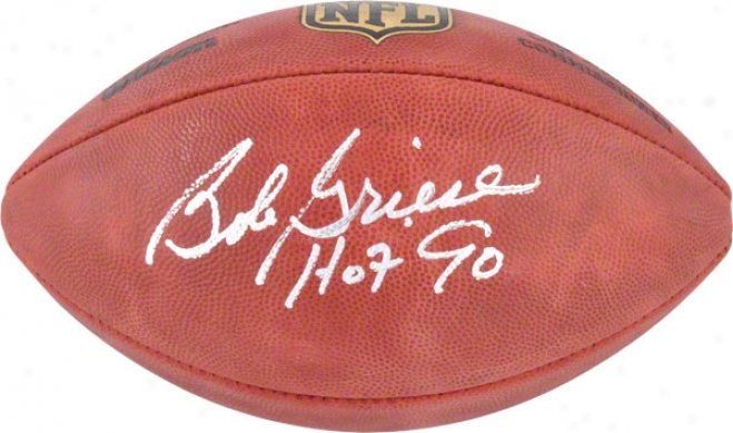 Bob Griese Autographed Football  Details: Miami Dolphins, Duke Football, Hof 90 Inscription