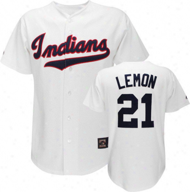 Bob Lemon Majestic Cooperstown Throwback Cleveland Idnians Jersey