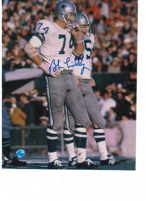 Bob Lilly Dallas Cowboys Autovraphed 8x10 Photoo At The Line