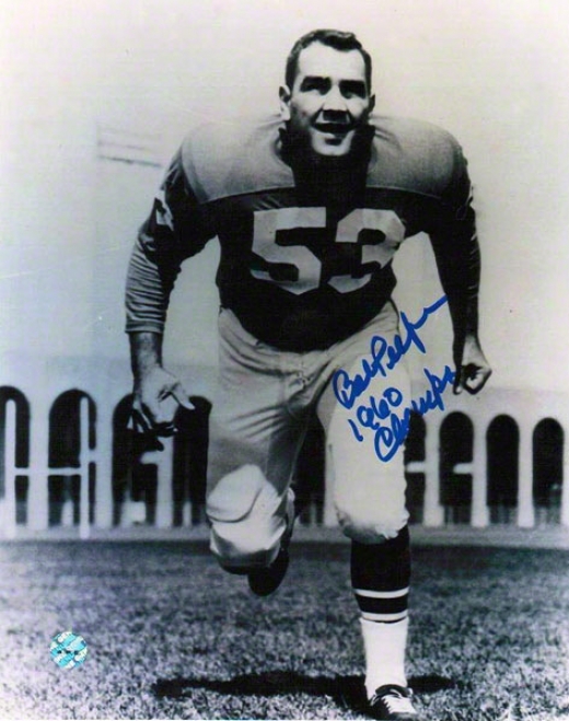 Bob Pellegrini Autogrsphed Philadelphia Eagles 8x10 Photo Inscribed &quot1960 Champs&quot