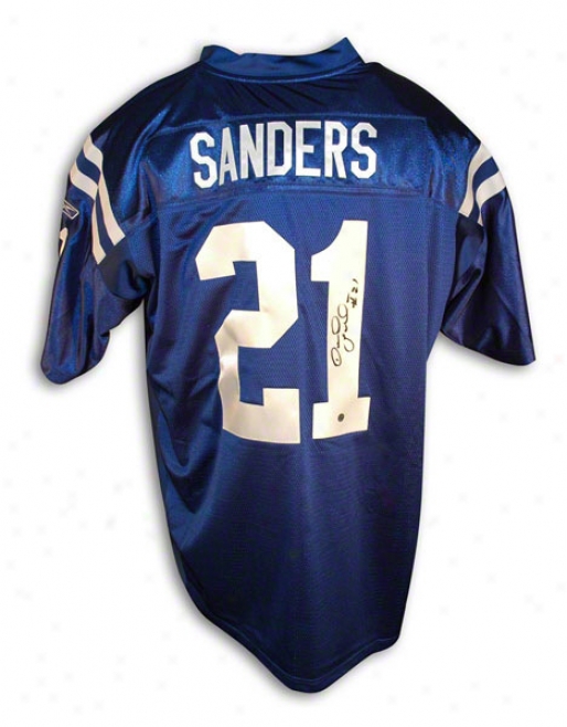 Bob Sanders Autographed Indianapolis Colts Blue Reebok Authentic Jersey