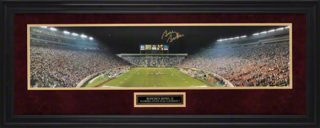 Bobby Bowden Framed Autogra;hed Panoramic Photograph  Details: Clemson Vs. Florida State, Bowden Goblet Ii,