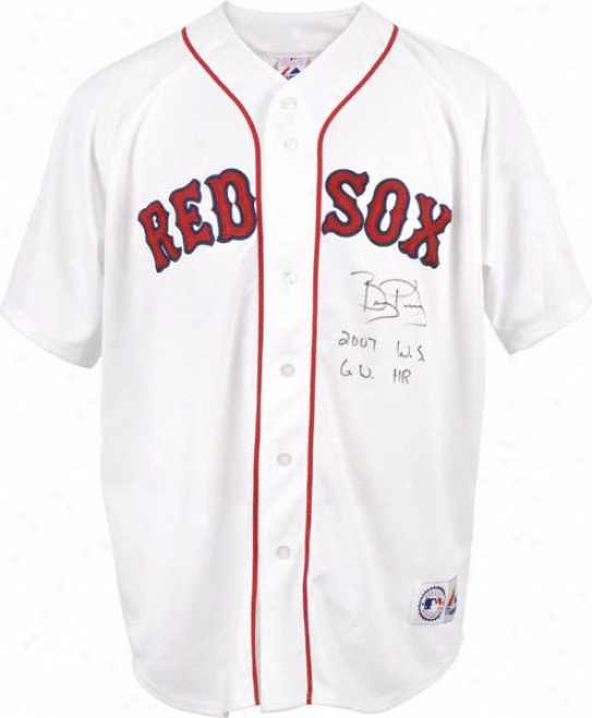 Bobby Kielty Autographed Jersey  Details: Boston Red Sox, 07 Ws Gw Hr Inacription