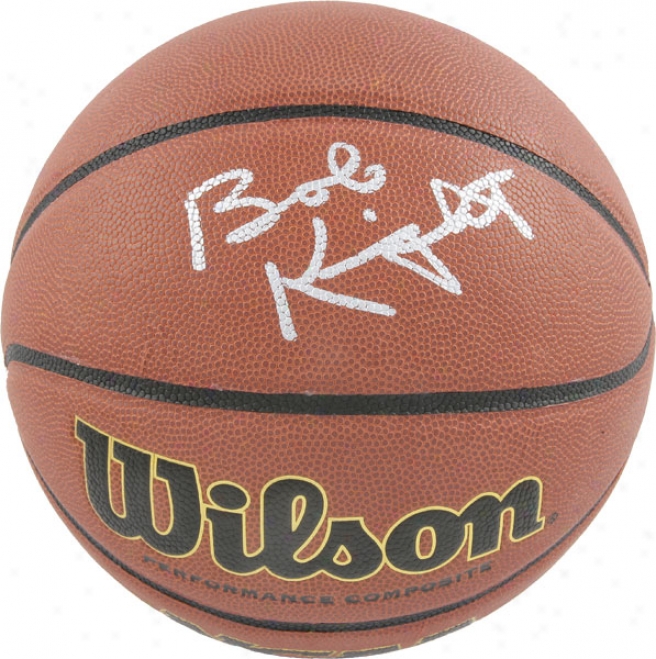 Bobby Knight Indiana Hoosiers Autographed Ncaa Wilxon Basketball