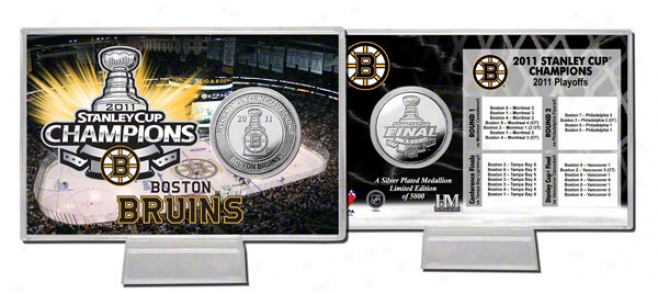 Boston Bruins 2011 Nhl Stanley Cup Champions Silver Coin Card