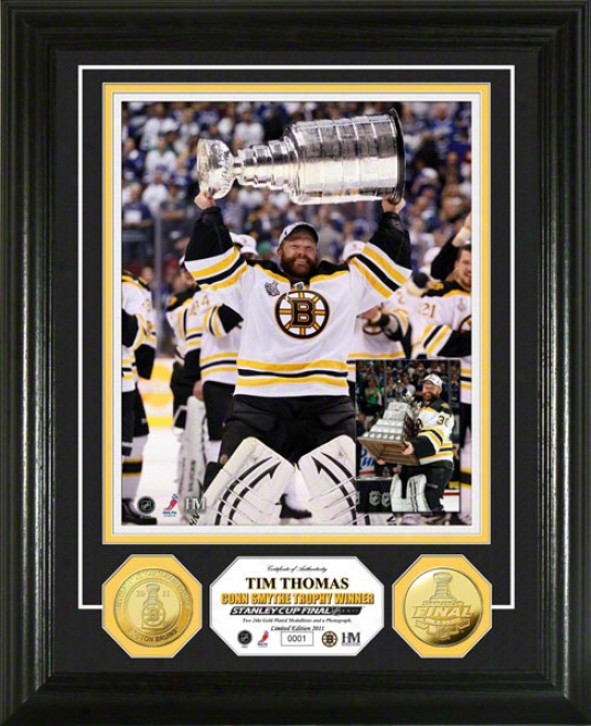 Boston Bruins 2011 Nhl Stanley Cup Conn Smythe Trophy Winner 24kt Gold Coin Photo Mint