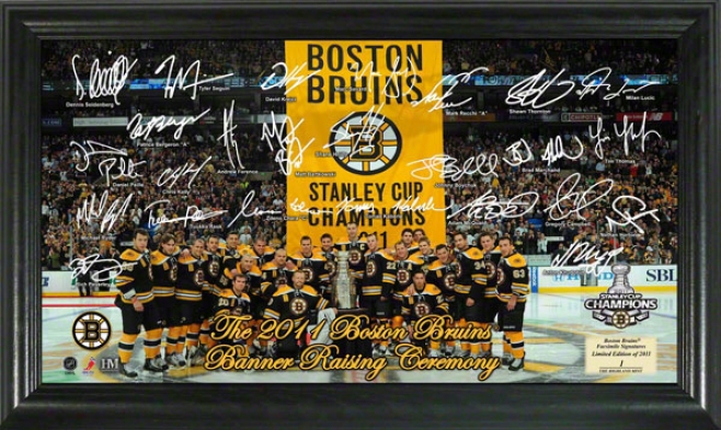 Boston Bruins 2011 Stanley Cup Banner Raising Signature Rink