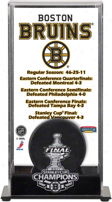 Boston Bruins Logo Puck Dis;lay Case  Details: 2011 Stanley Cup Championship