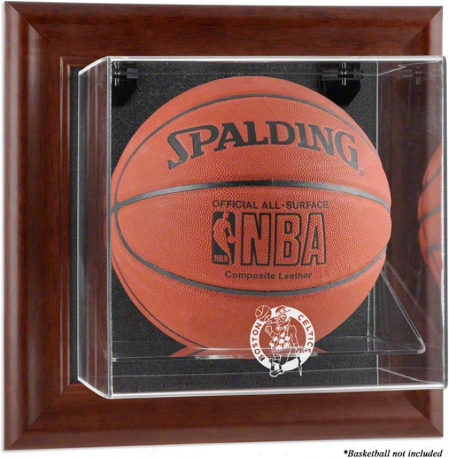 Boston Celtics Framed Wall Mounted Logo Basketball Display Case