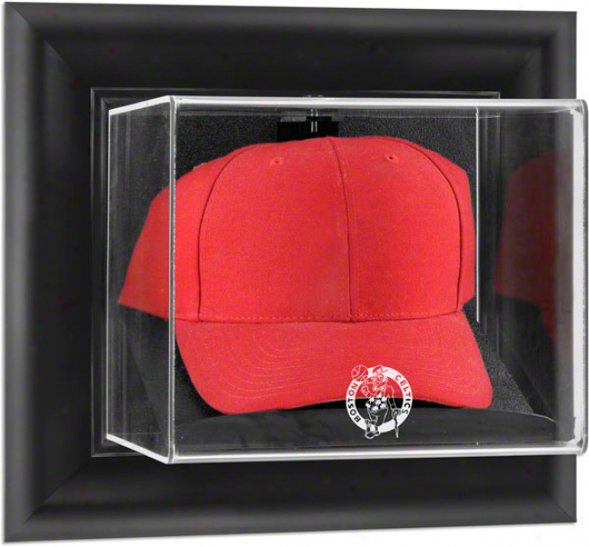 Boston Celtics Framed Wall Mounted Logo Cap Display Case