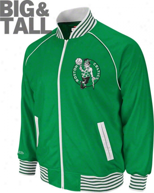 Boston Celtics Green Big & Tall Mitchell & Ness Downtown Track Jacket