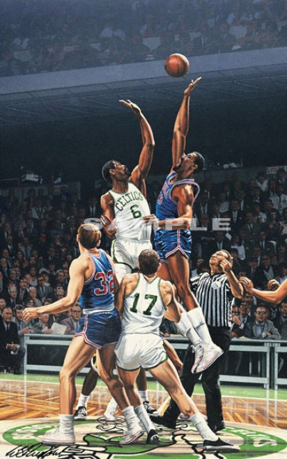 Boston Celtics/philadelphia 76ers - &quotjumpball&quot - Wall - Unframed Giclee