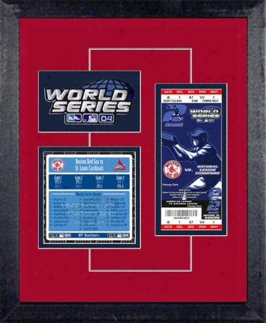 Boston Red Sox 2004 Natural order Series Replica Ticket & Patch Frame