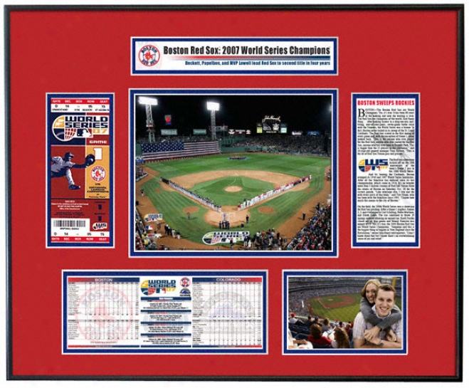 Boston Red Sox 2007 World Series Champs - Game 1 Opening Rite - Ticket Frame