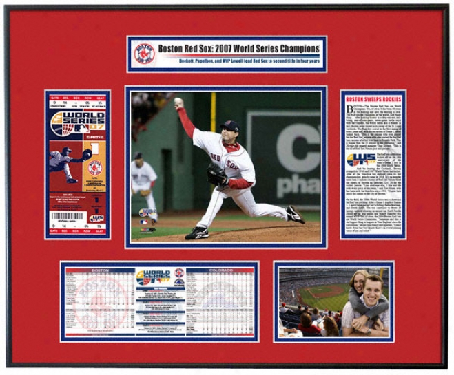 Boston Red Sox 2007 Life Series Champs - Game 1 Winner Josh Beckett - Ticket Frame