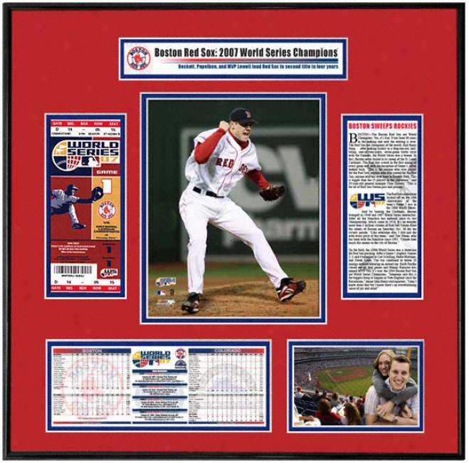 Boston Red Sox 2007 World Series Champs - Game 2 Jonathan Papelbon - Tocket Frame