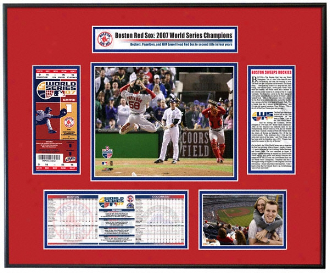 Boston Red Sox 2007 World Series Champs - Papelbon/varitek Celebration - Ticket Frame