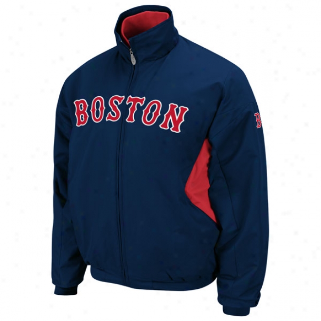 Boston Red Sox Big & High Authentic Collection Navy Therma Base Triple Peak Premier Jacket