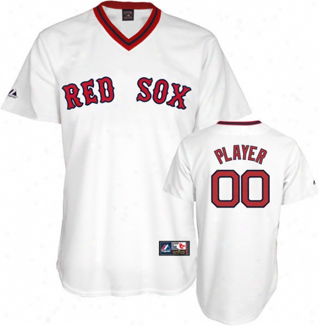 Boqton Red Sox Cooperstown White -any Mimic- Replica Jersey