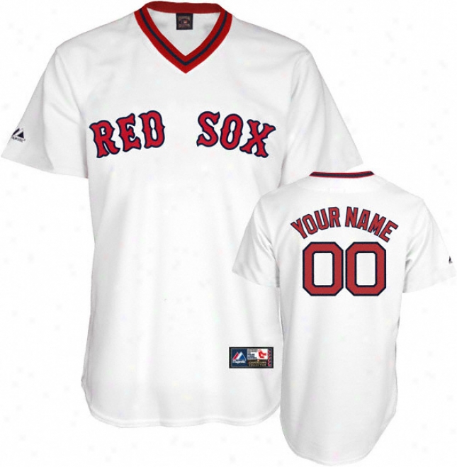 Boston Red Sox Cooperstown White -personalized With Your Name- Replica Jersey