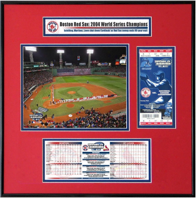 Boston Red Sox - Game 1 Opwning Ceremony - 2004 World Series Ticket Frame Jr.