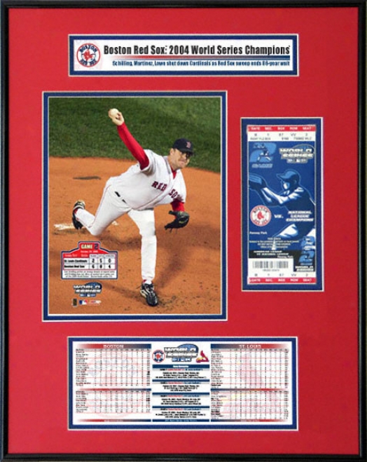 Boston Red Sox - Game 2 Curt Schilling - 200 4World Series Ticket Frame Jr.