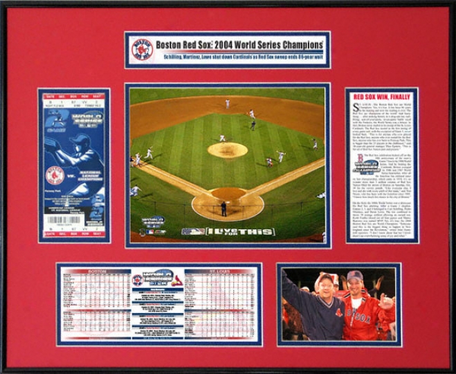 Boston Red Sox - Game 4 Final Play - 2004 World Series Ticket Frame