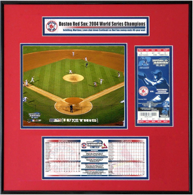 Boston Red Sox - Game 4 Final Play - 2004 World Series Ticket Frame Jr.