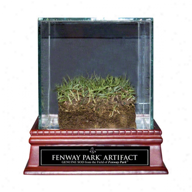 Boston Red Sox Game Used Sod With Display Case