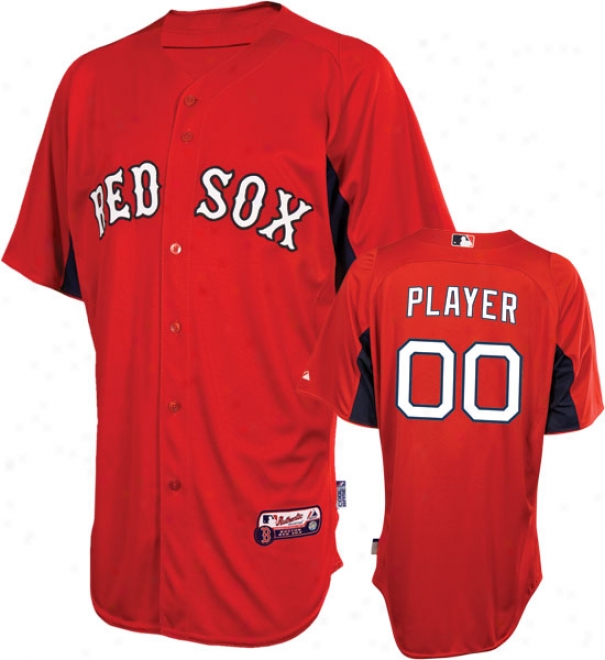 Boston Red Sox Jersey: Personalized Authentic Scarlet On-field Batting Practice Jersey