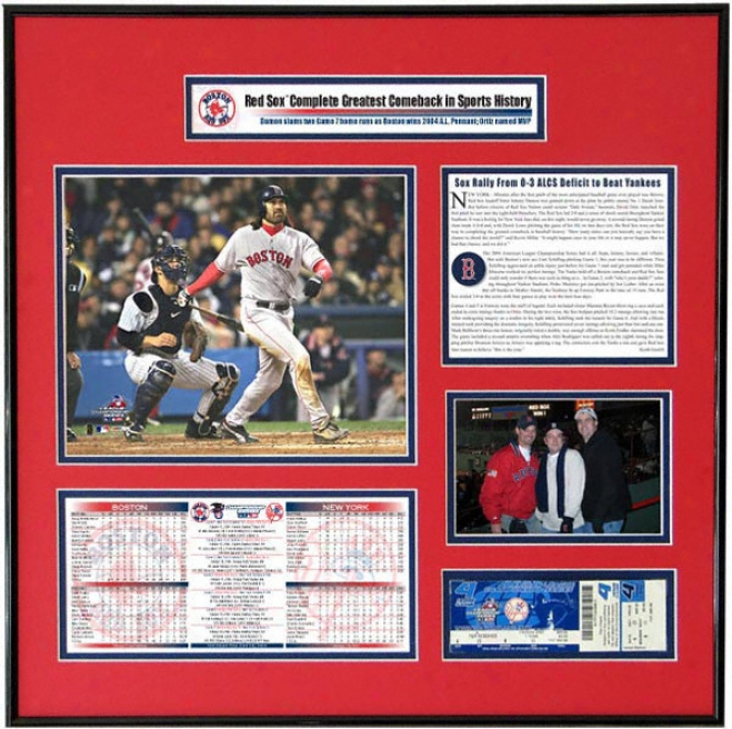 Boston Red Sox - Johnny Damon - 2004 American League Champions Ticket Frame