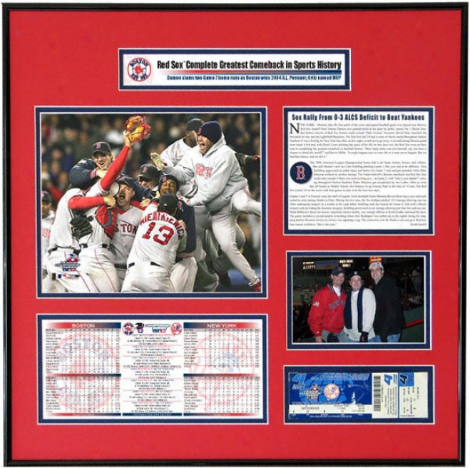 B0ston Red Sox - Team Celebration - 2004 American Leagie Champions Ticket Frame