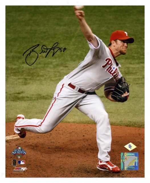 Brad Lidge Philadelphia Phillies - 2008 World Series Pitching - Autographed 8x10 Photograph