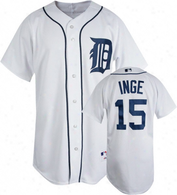 Brandon Inge White Majestic Authentic Home On-field Detroit Tigers Jersey