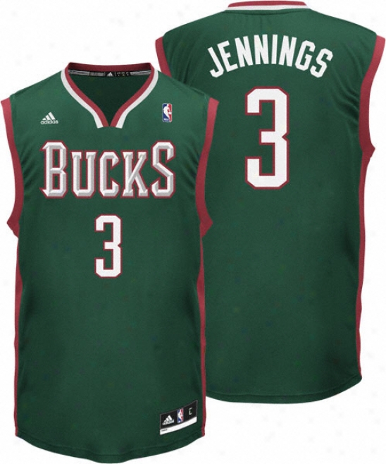 Brandon Jennings Jersey: Adidas Revolution 30 New Replica #3 Milwaukee Buckd Jersey