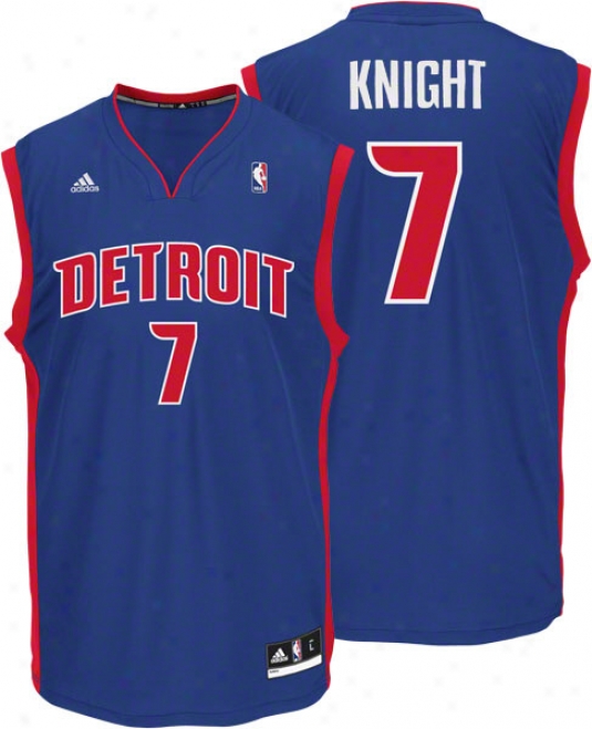 Brandon Knight Jersey: Adidas Revolution 30 Blue eRplica #7 Detroit Pistons Jersey