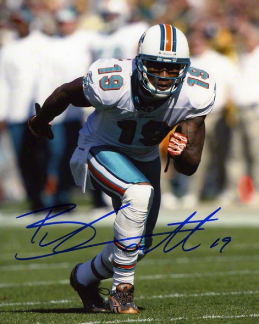 Brandon Marshall Autographed Photograph  Details: Miami Dolphins, 8x10, Action