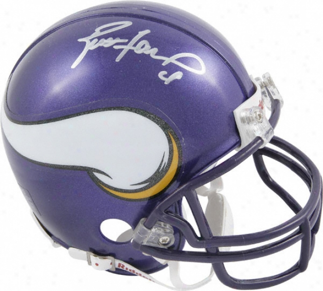 Brett Favre Autographed Mini Helmet: Minnewota Vikings Signed Mini Helmet