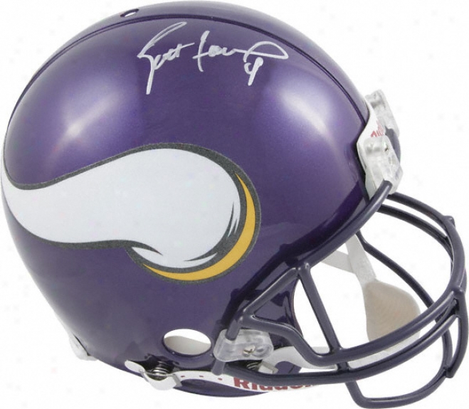 Brett Favre Autographed Pro-line Helmet  Details: Minnesota Vikings, Authentic Riddell Helmet