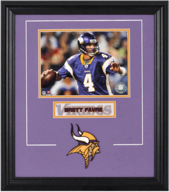 Brett Favre Framed 6x8 Photograph With Team Log0 & Plate