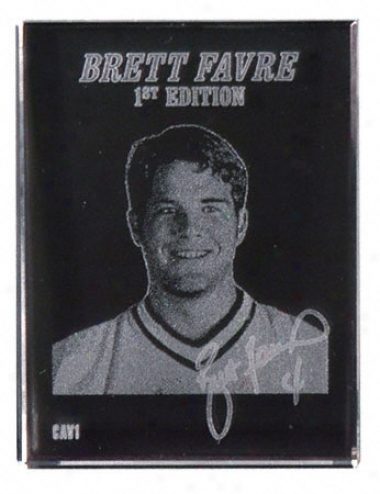 Brett Favre Green Bay Packwrs Engraved Card Crystal